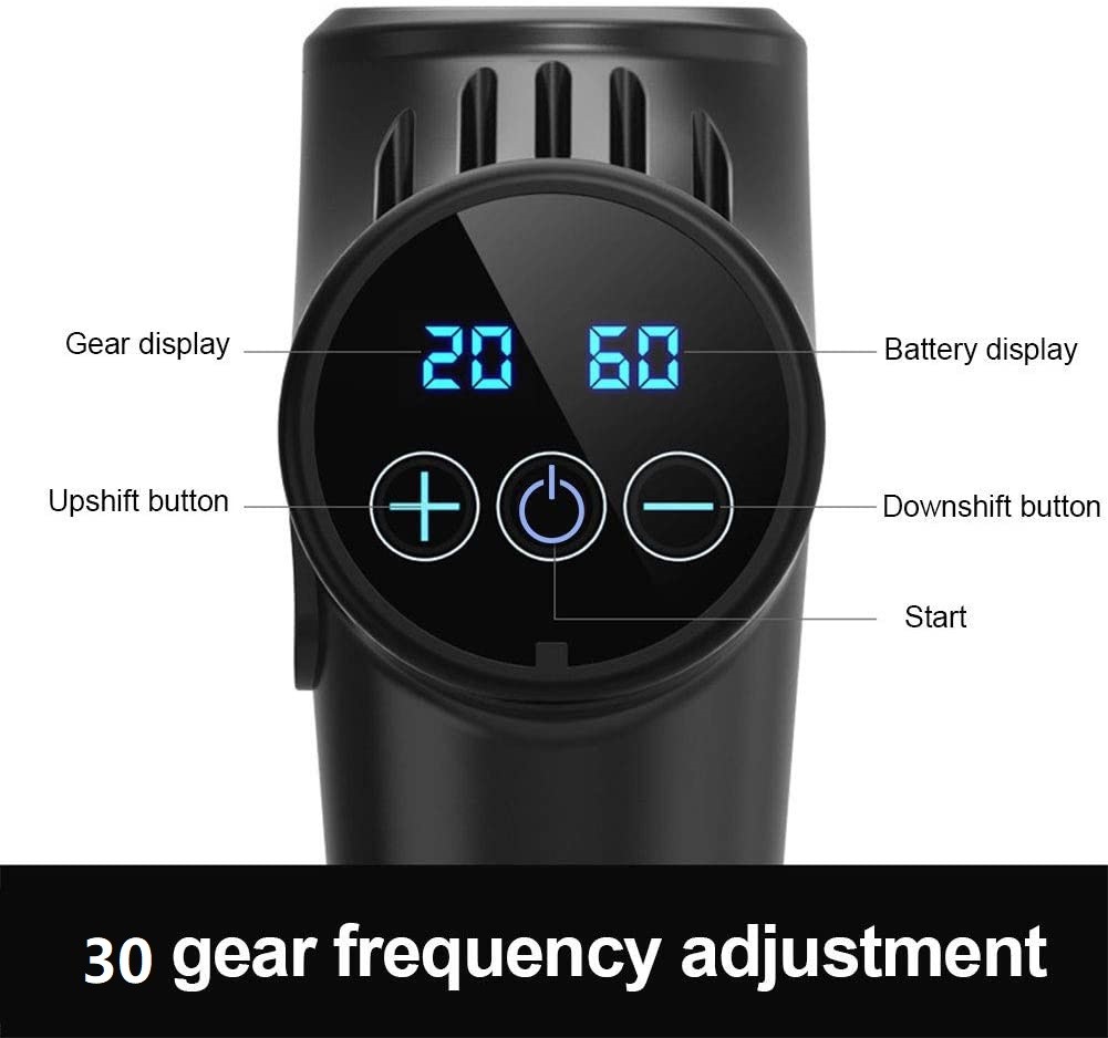 2500mAh 30 Speeds Handheld Percussion Massager Ultra Quiet LCD Touch Screen