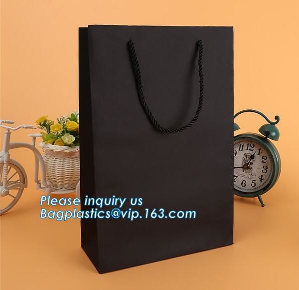 Luxury paper bags with handles Different Sizes,250gsm art paper shopping carrier bag custom printing with handle rope