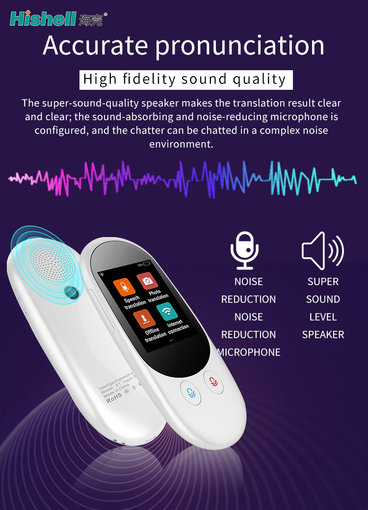 2.4 Inches Voice Language Translators 119 Languages With Noise Reduction