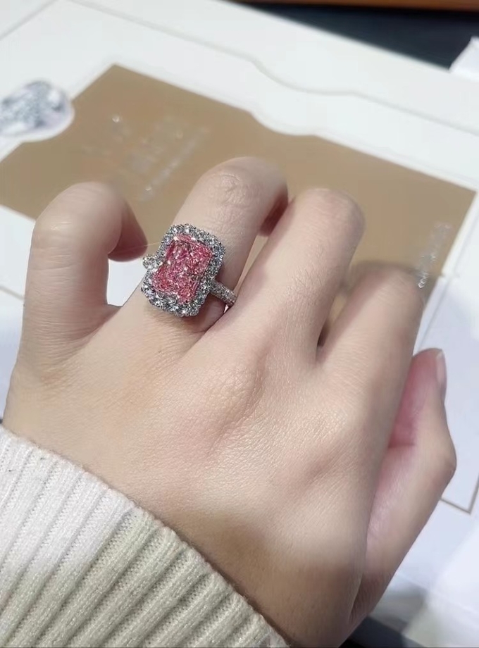 3.1ct Lab Created Diamond Ring Radiant Cut Synthetic Jewelry