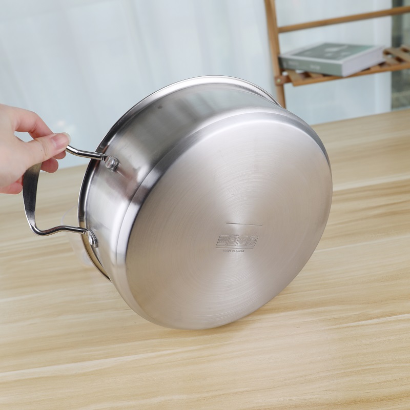 24cm Hot Pot Cookware Soup Stock SS201 Cooking Pot With Glass Lid
