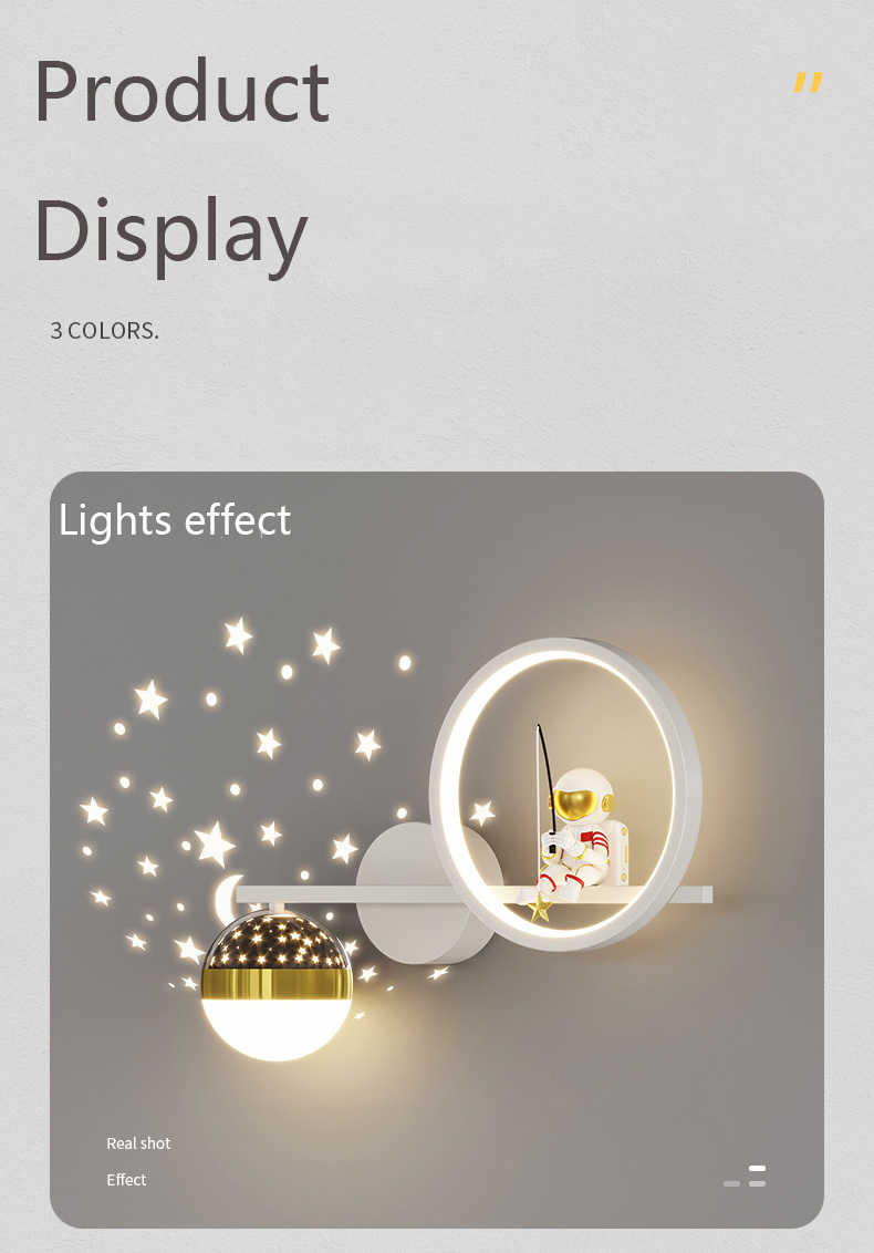 Astronaut wall lamp bedroom bedside lamp children's room lamp boy and girl stars wall lamp(WH-OR-251)