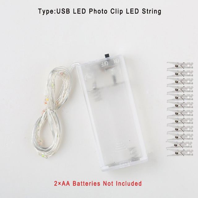 Photo Clip USB LED String Lights Fairy Lights Outdoor Battery Operated Led Garland String Lights For Bedroom Home Decora