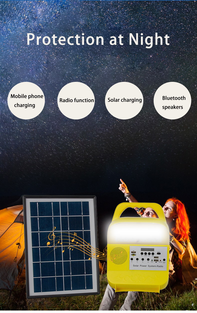 Chargeable Portable LED Solar Energy Small System Reading Entertainment Lighting Multifunctional Lamps