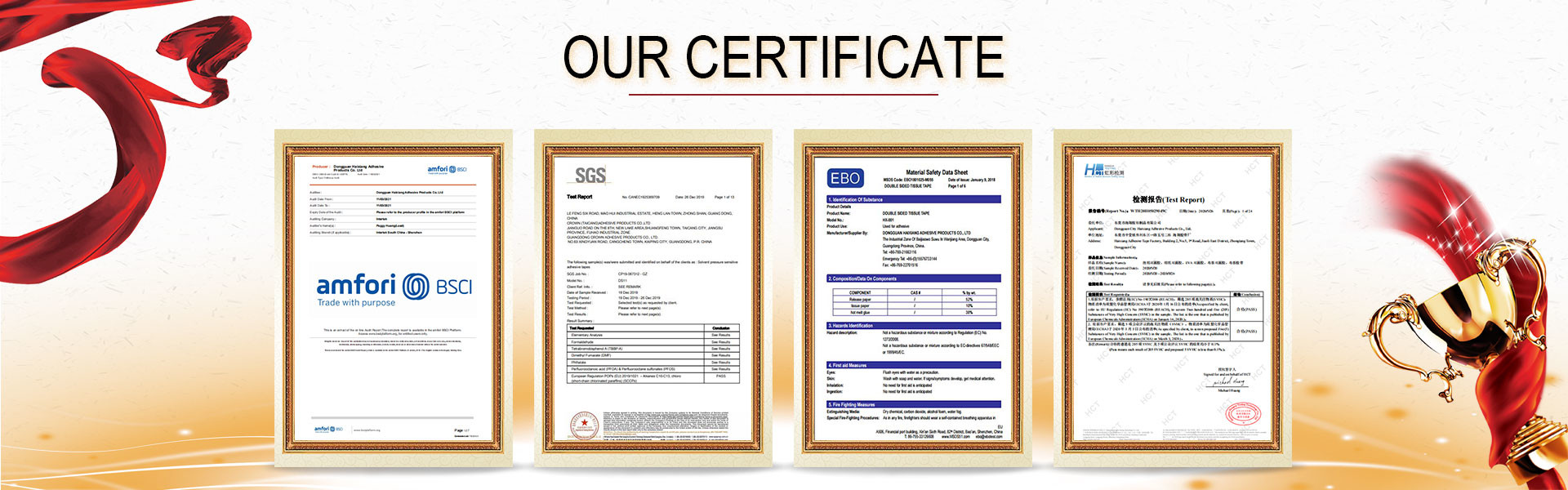 Environmental Protection Material Single Sided Black Printing Kraft Paper Tape