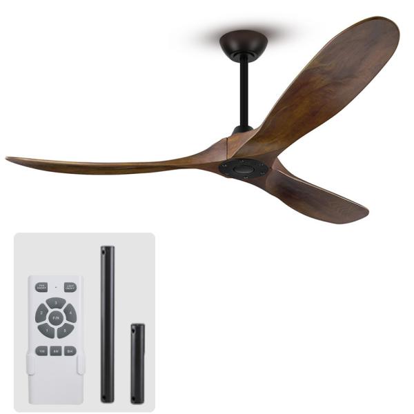 3 Blades Modern LED Ceiling Fans 60 Inch Outdoor Indoor Ceiling Fan Without