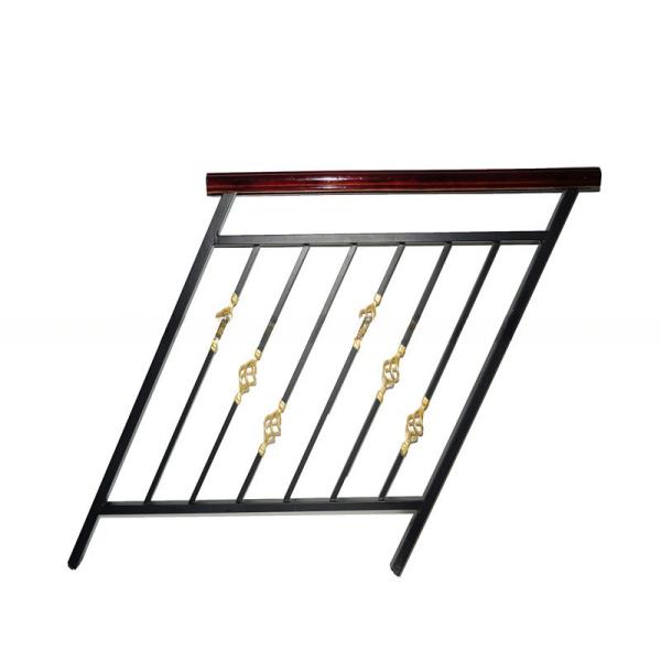 Black Gold Industrial Stair Railing Metal Balustrade For Decking Post Picket