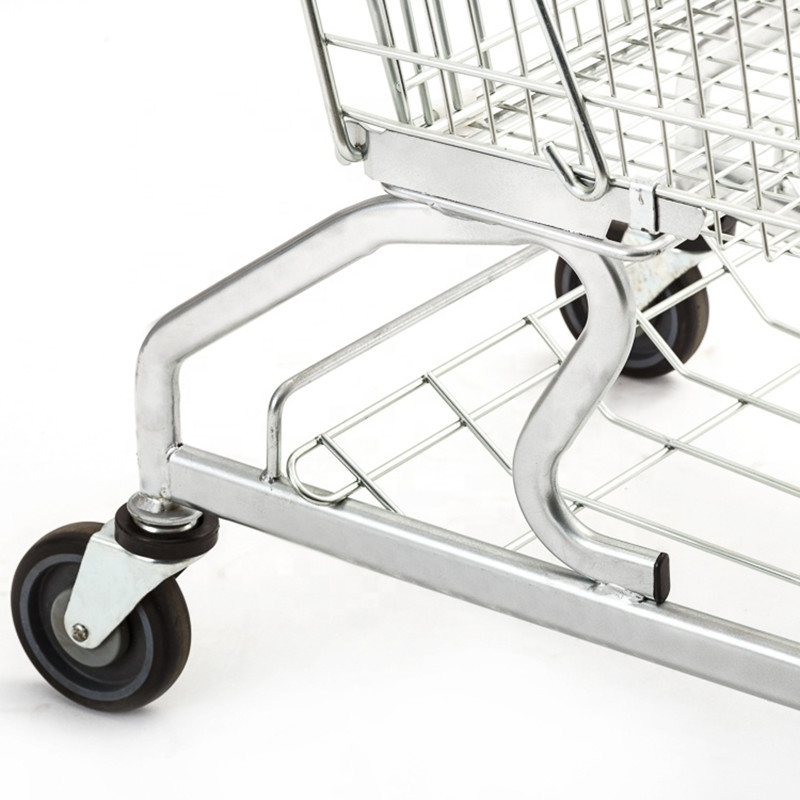 240L Shopping Trolley Cart Small Metal Grocery Mall Shopping With 5" Wheel