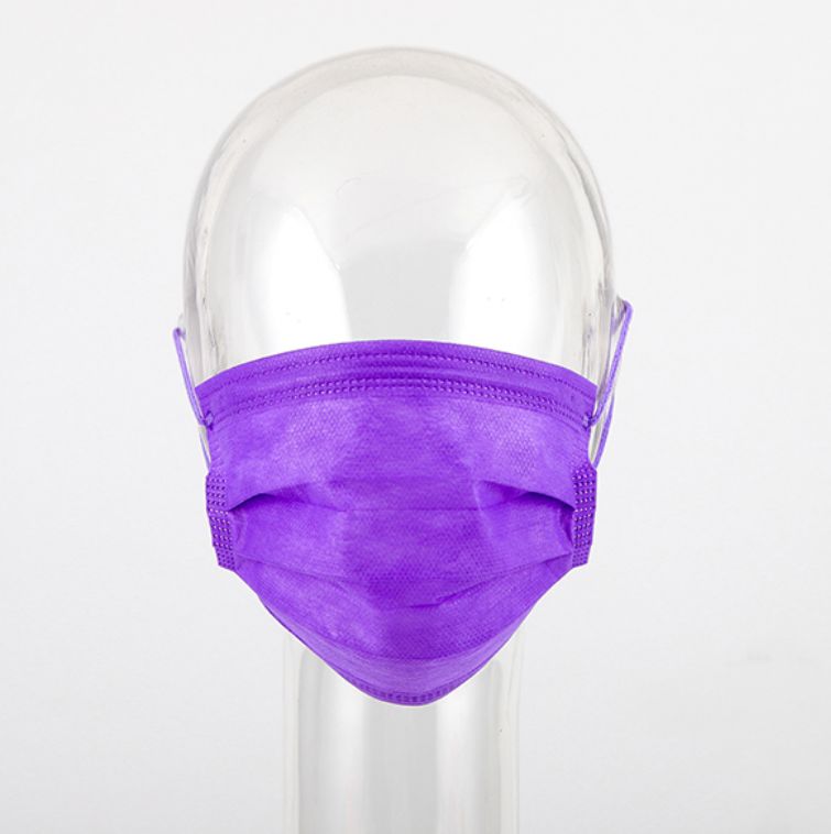4-ply Disposable Face Mask Respirator Medical or Non Medical Grade Full Color in Lavender Hospital Dental Clinic Daily Use