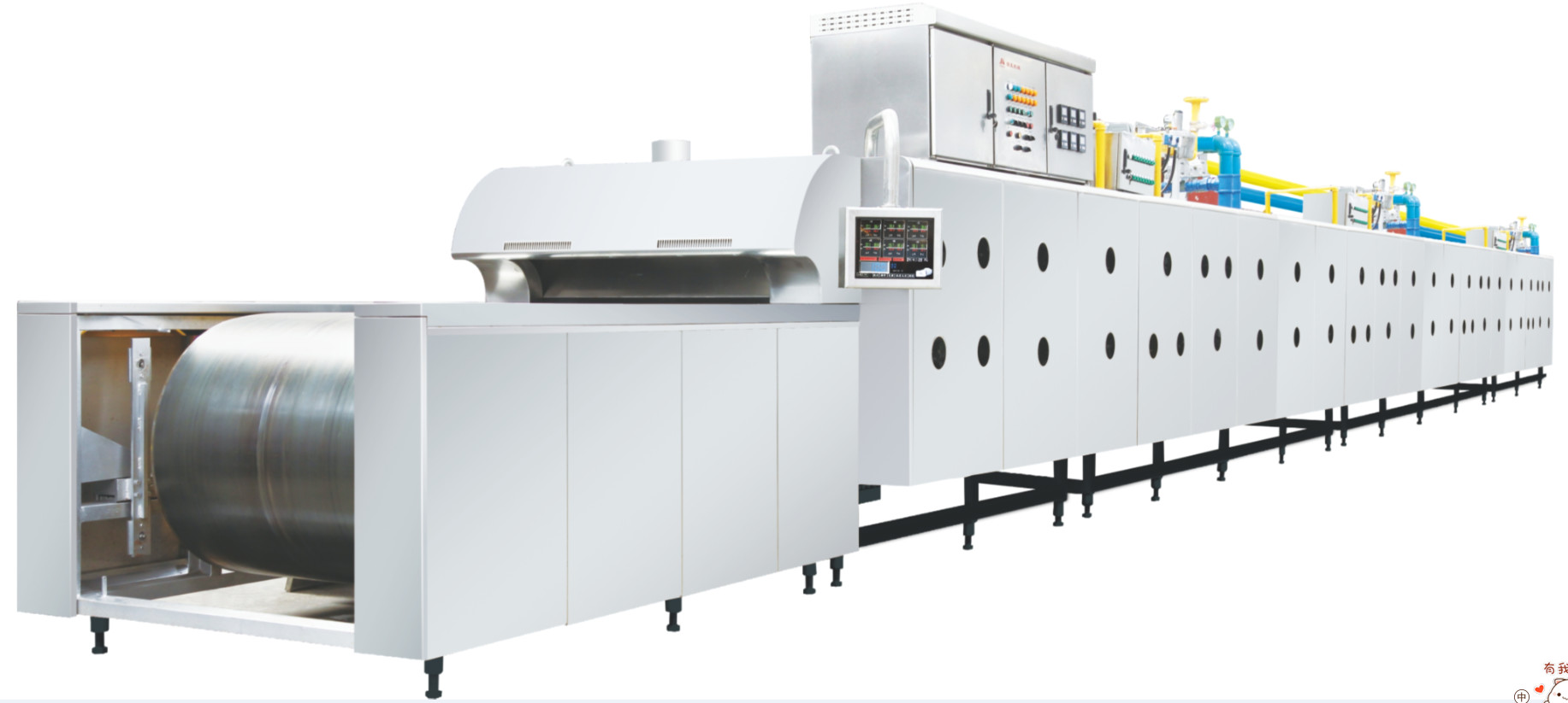 Gas Tight Cookie Production Line , 220V 3m Section Steel Belt Bakery Tunnel Oven
