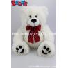 Buy cheap White Stuffed Bear Animal Plush Teddy Bear Toy With Wine Red Ribbon As Nice Gift from wholesalers