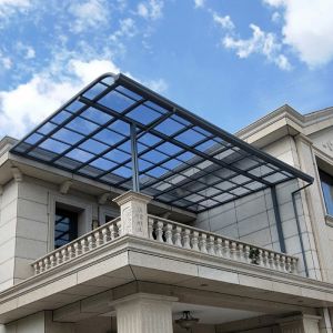  Aluminium Support Awning With Polycarbonate Sheet Roofs Manufactures