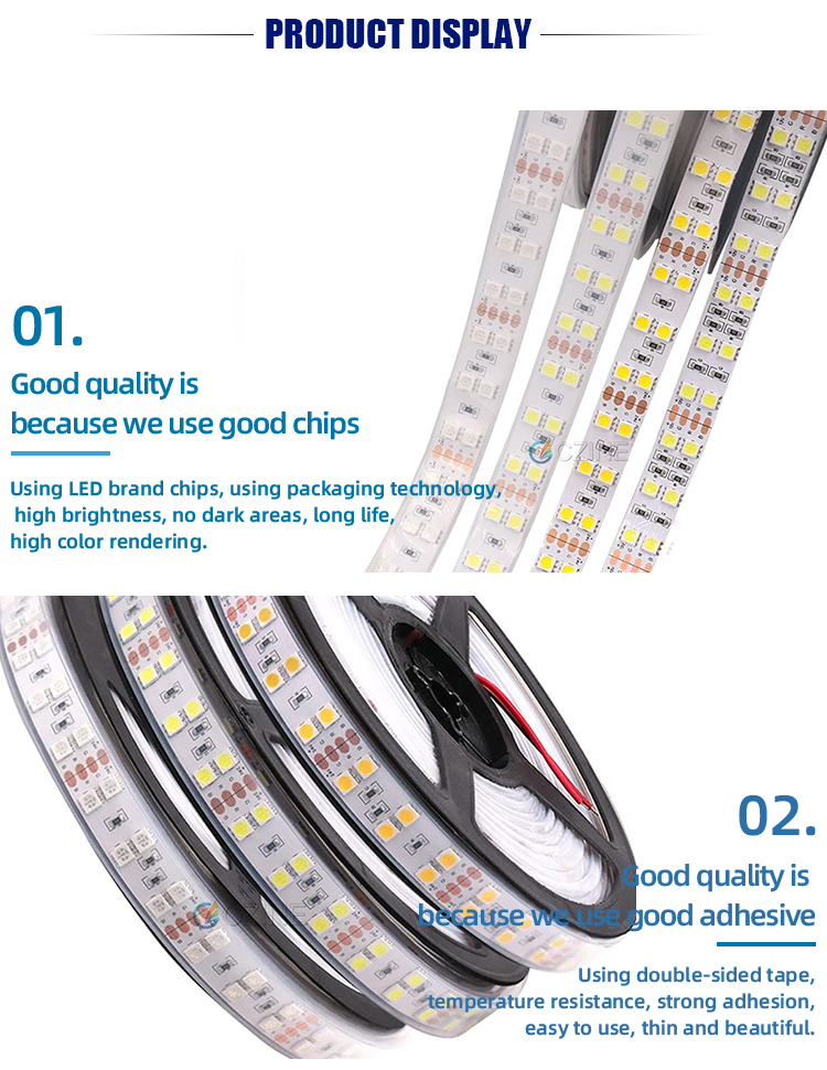 5000mm 600 Led Ribbon Strip 2 Row SMD5050 Rgbw Led Tape