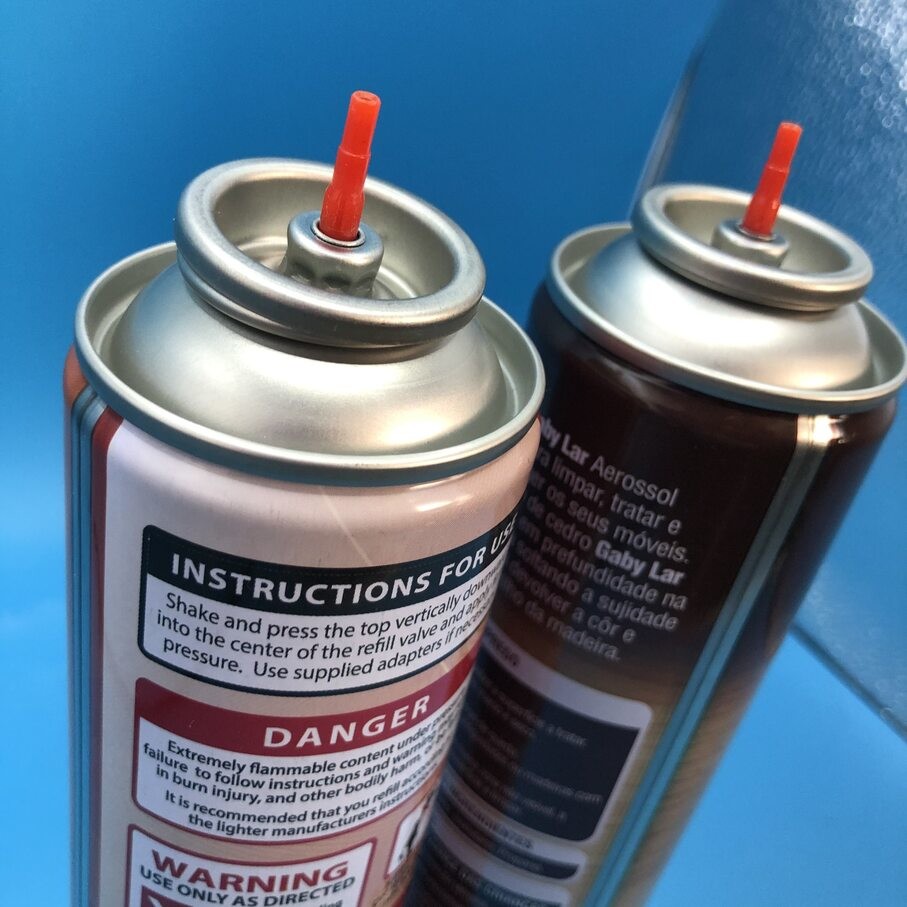 Ergonomic Gas Lighter Refill Valve for Inverted Housing Application