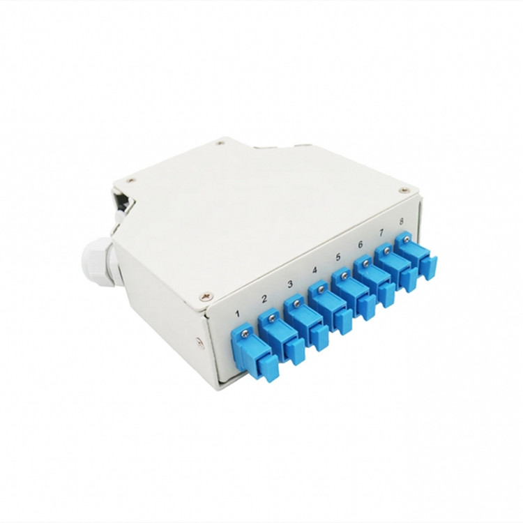 8 Port Din Rail Mounted Fiber Optic Din Rail Terminal Box With Sc/Upc Adapter Singemode Pigtails