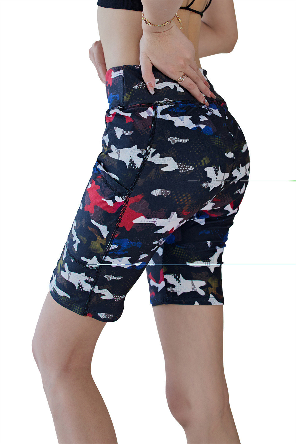 Machine Washable Custom Printed Leggings Seamless Gym Shorts For Women