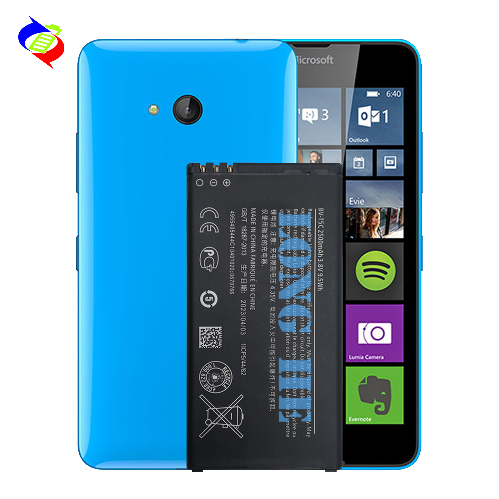 High Capacity 2500mAh Replacement Battery For Nokia Lumia 640 BV-T5C Mobile Version Name