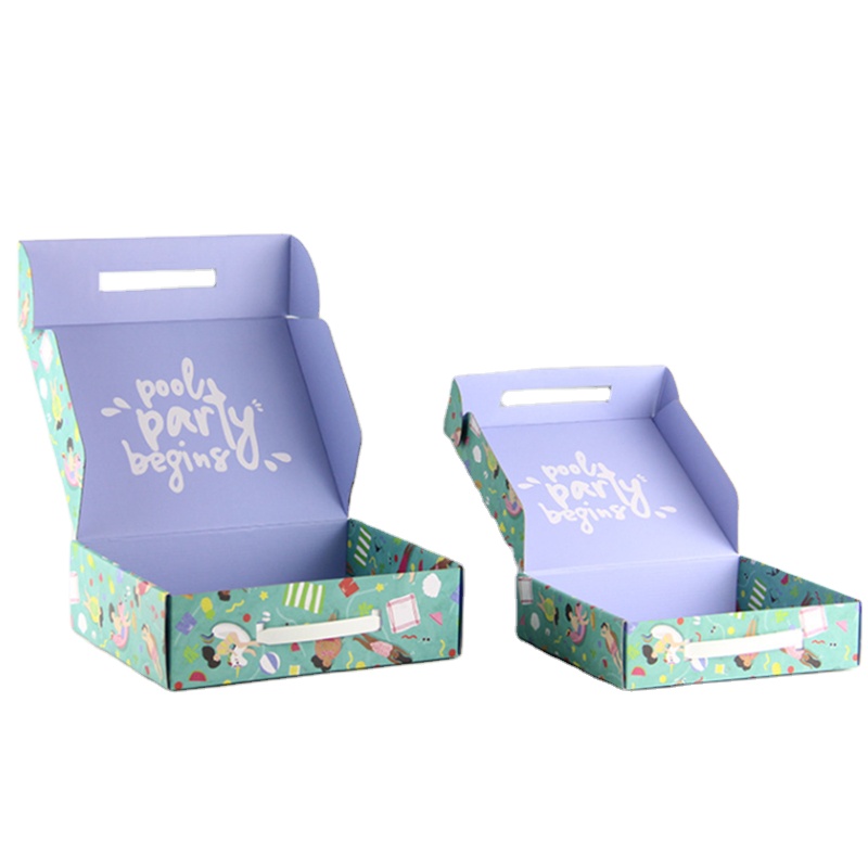 Ecofriendly Recycled Cardboard Mailer Boxes Briefcase With Handle Ribbon Custom Printed