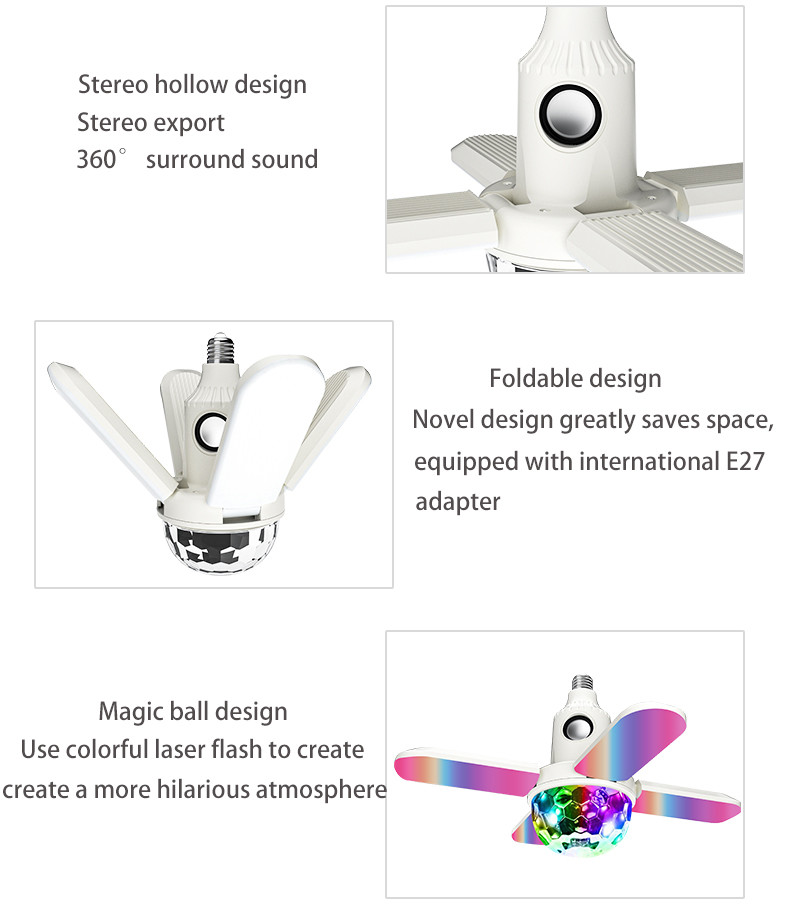 Bar Decoration 3300Lm 5.0 Bluetooth Light Bulb That Plays Music 86-265V