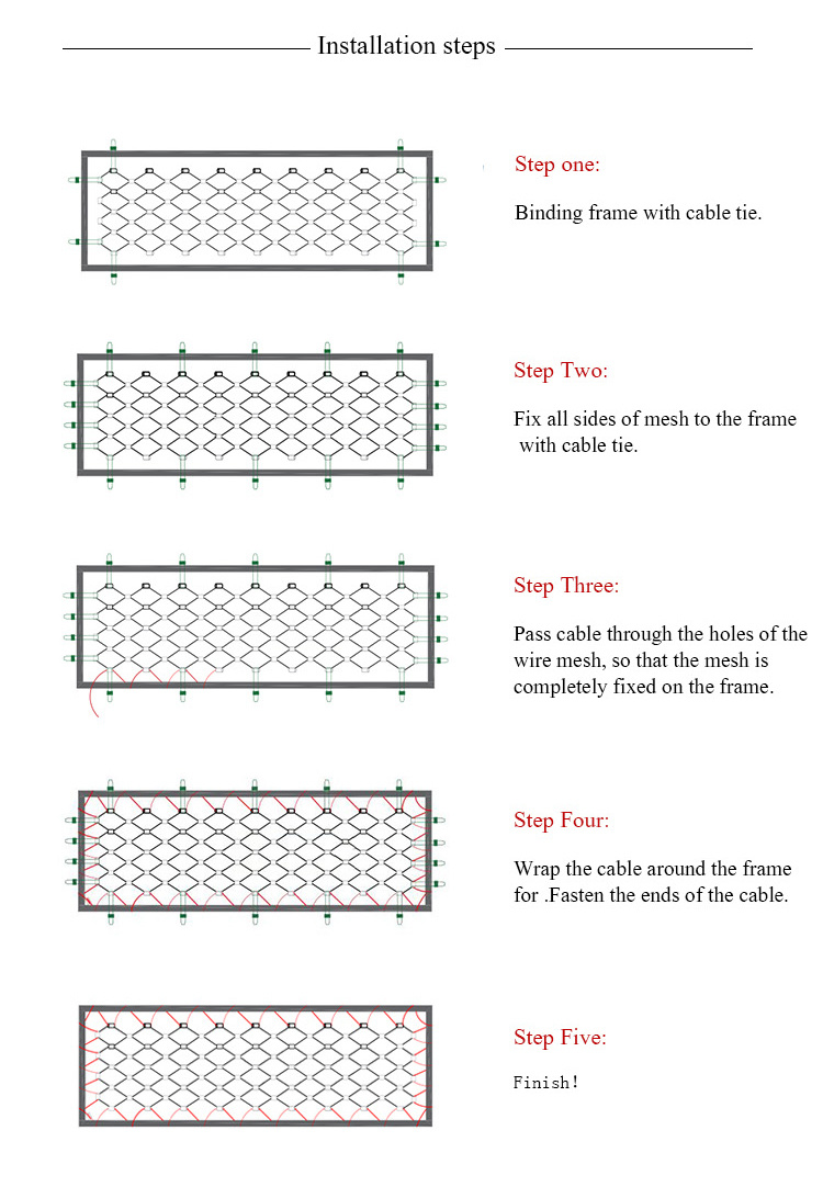 304 316 Stainless Steel Rope Safety Wire Mesh