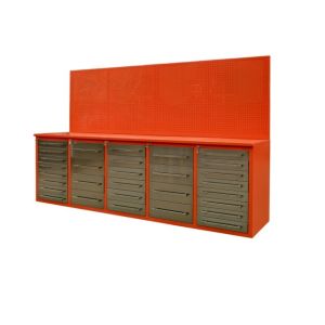 Garage Metal Cabinets Storage Adjustable Height Workbench with Multi Drawers