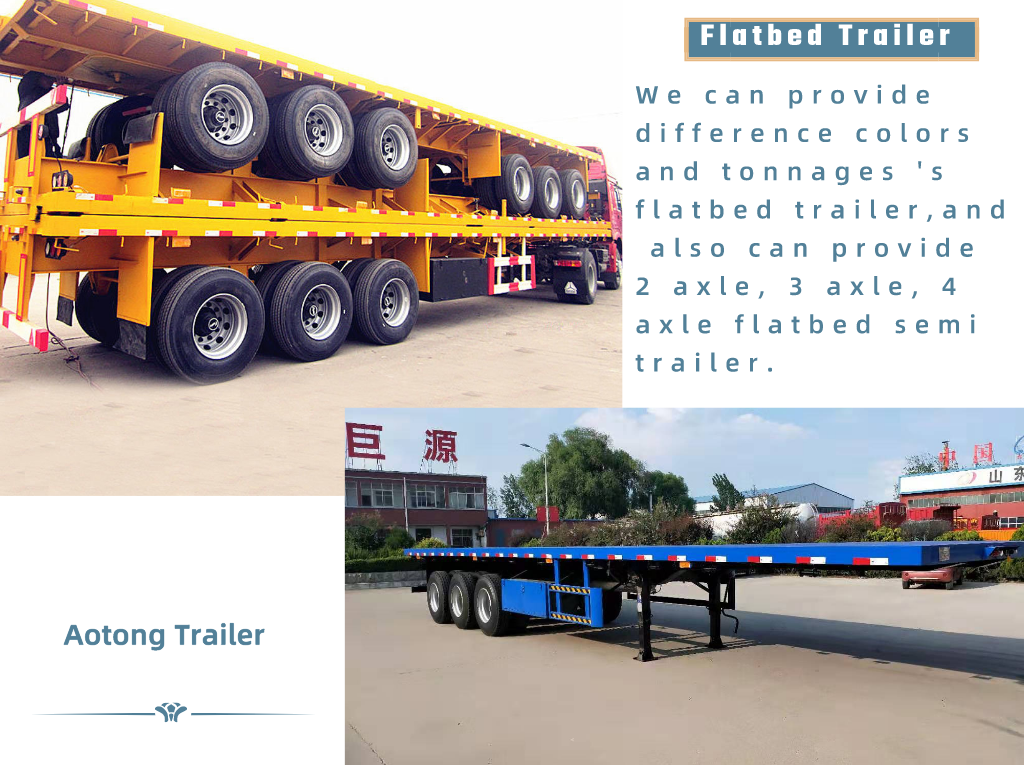 Truck Trailer 3 axles flatbed semi-trailer platform 40ft 48ft for container transport