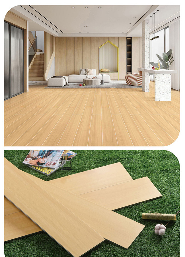 Interior Porcelain Rustic Wall Floor Tiles , 150x900mm Wood Look Ceramic Tile