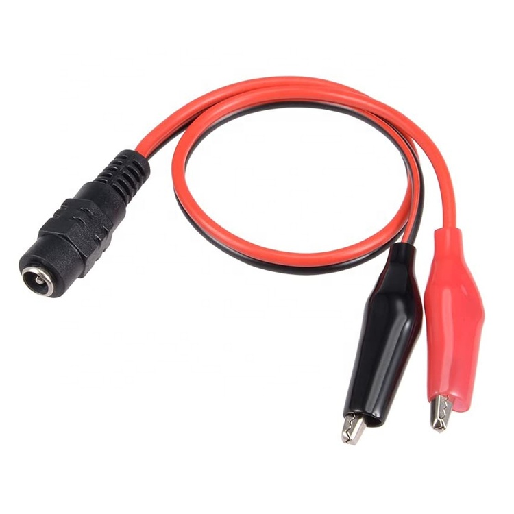 12V DC 5.5x2.1mm Female Barrel Jack to Alligator Clips Power Cable Connectors for CCTV Security Camera
