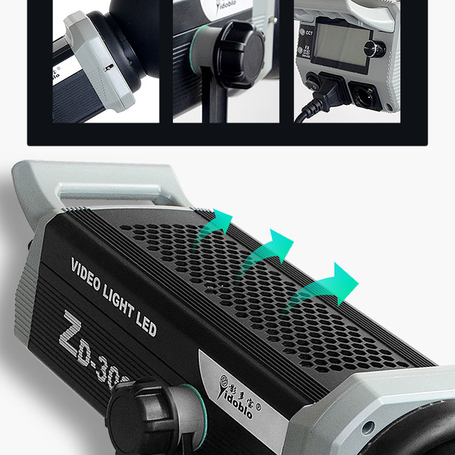 300 W Sunlight Softbox Cob LED Video Studio Spot Light 2700k-7500k Portable Light