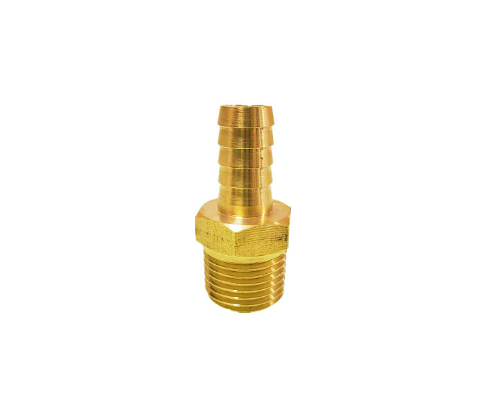 Male Threaded End Brass Hose Barb Adapter 1/4Inch Barb x 5/8 Inch NPT Male Pipe