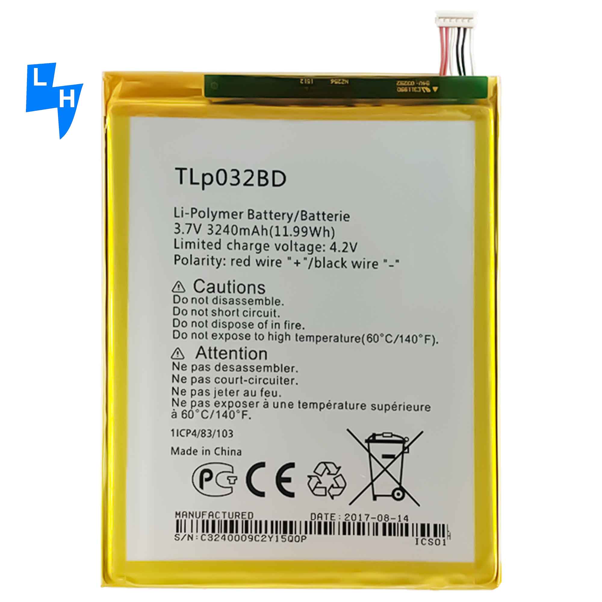 3240mAh TLP032BD POP7 P310A OT9006W Pixi 8 Battery for Alcatel OneTouch POP-7 LTE