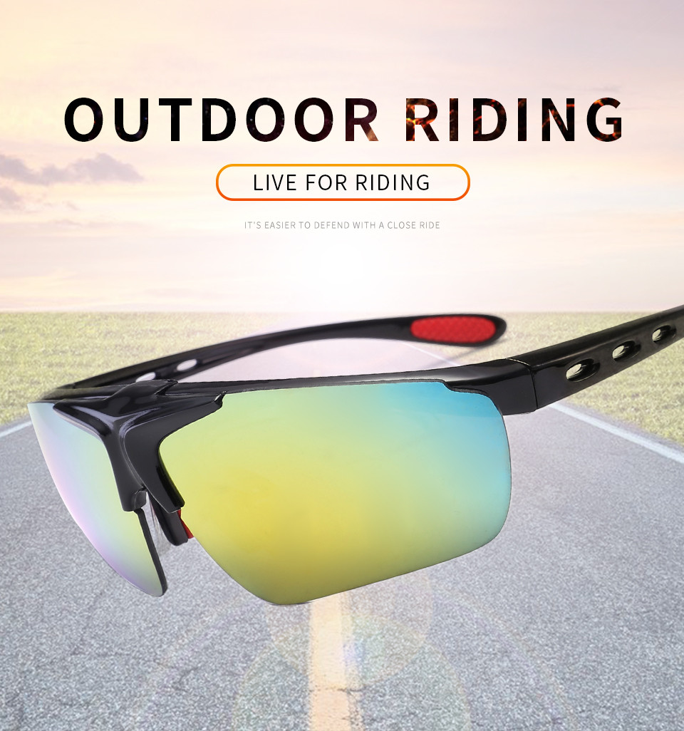 Windproof BSCI 134MM Rimless Sports Sunglasses 5 Lens Polarized Cycling