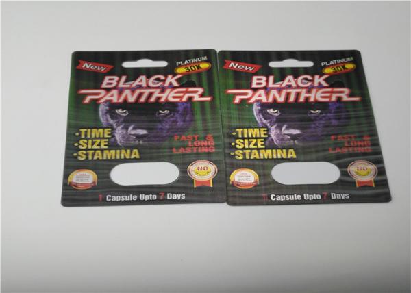 Custom Slide Blister Card Packing VIP Gold 69K Rhino Powder Capsule Packaging
