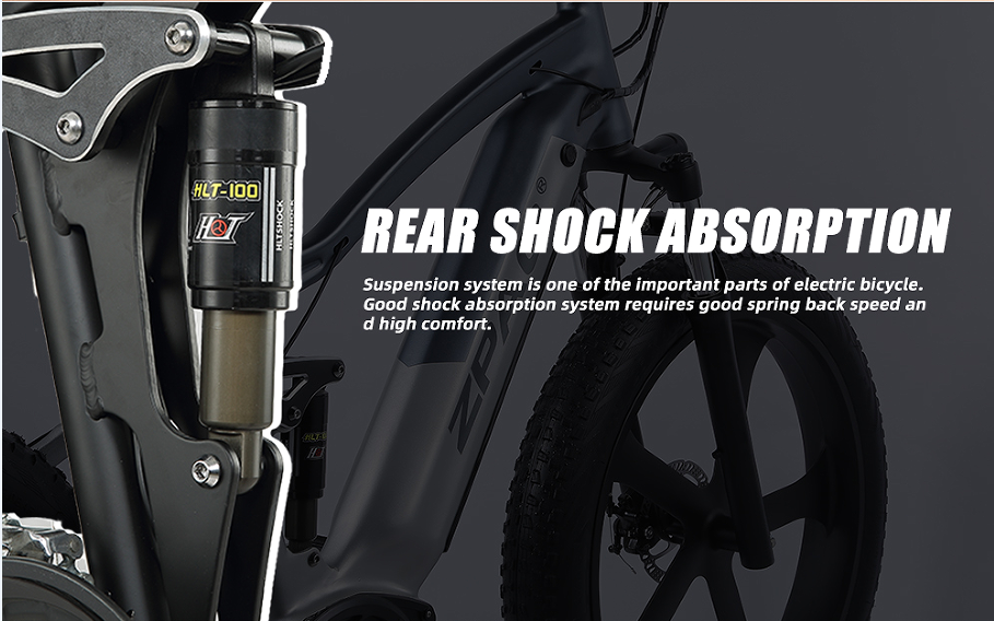 Weldless Frame Electric Fat Tire Bike Full Suspension 750W 26 Inch Fat Tire Electric Bike