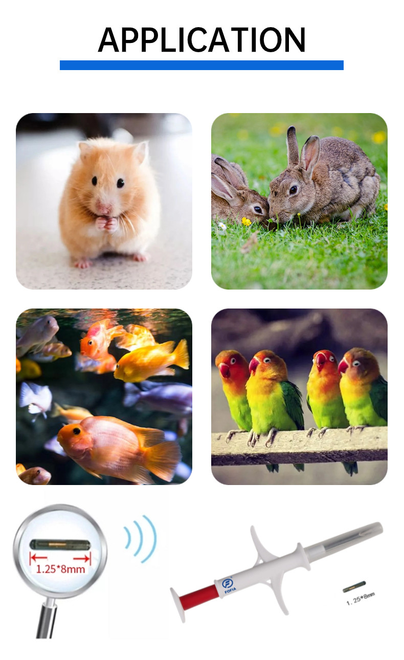 1.25*8mm Pet Tracker Animal Id Chips / Microchip