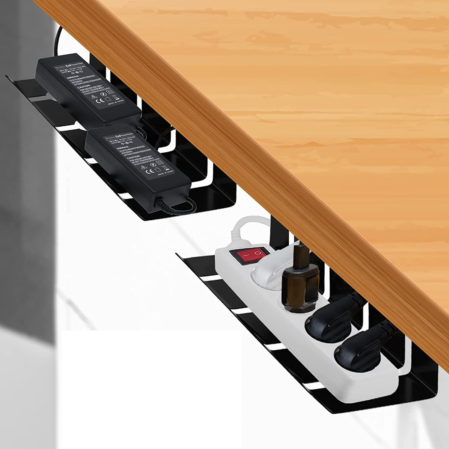 Home Office Desk Cable Holder 43 x 10 x 10 cm with Power Coated Carbon Steel Material