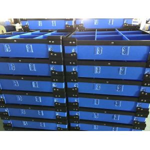 Glossy Corrugated Plastic Crates Blue Smooth Partition Plastic Divider Box