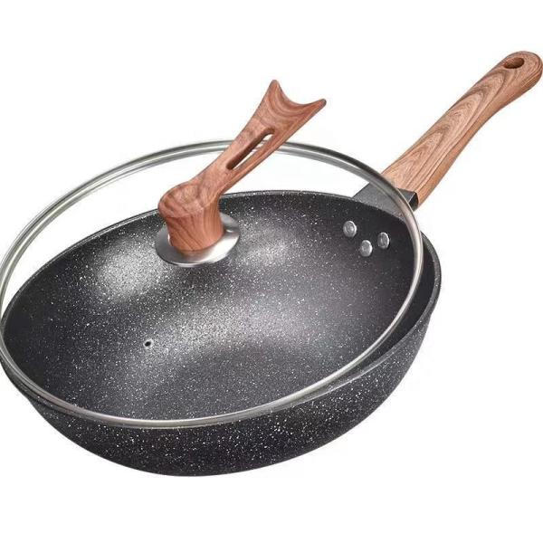 Direct Selling Kitchen Cooking 32cm Black Maifan Stone Cookware Non Stick Frying