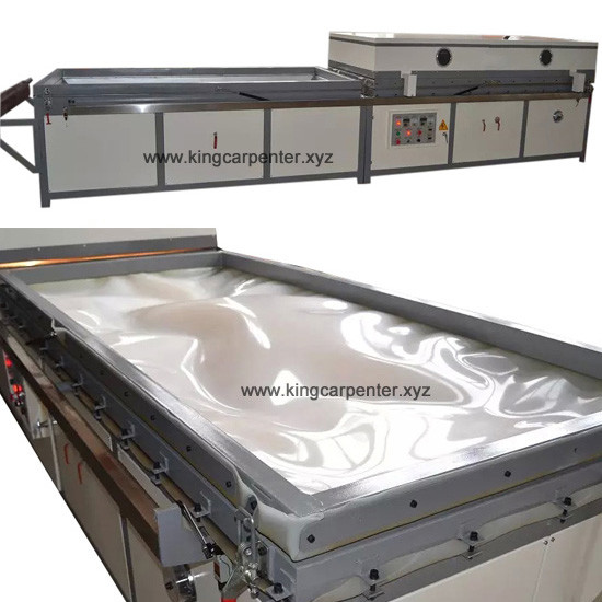 Semi-automatic PVC film wood veneer vacuum membrane press machine for cabinet WPC door
