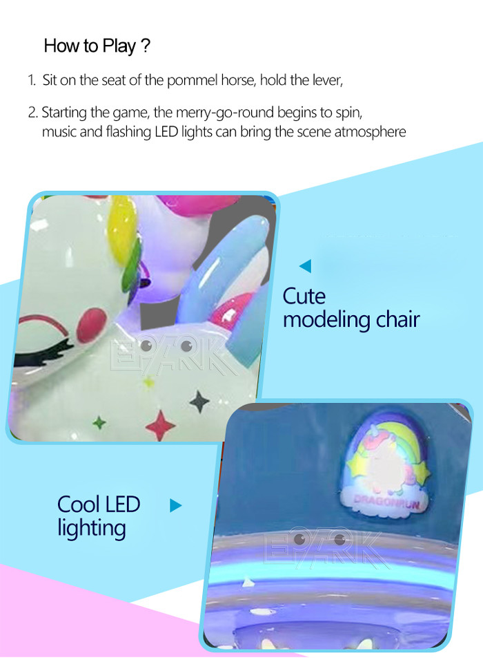 Indoor Fairground Merry Go Round Carousel Amusement Park Kids Horse Swing Ride