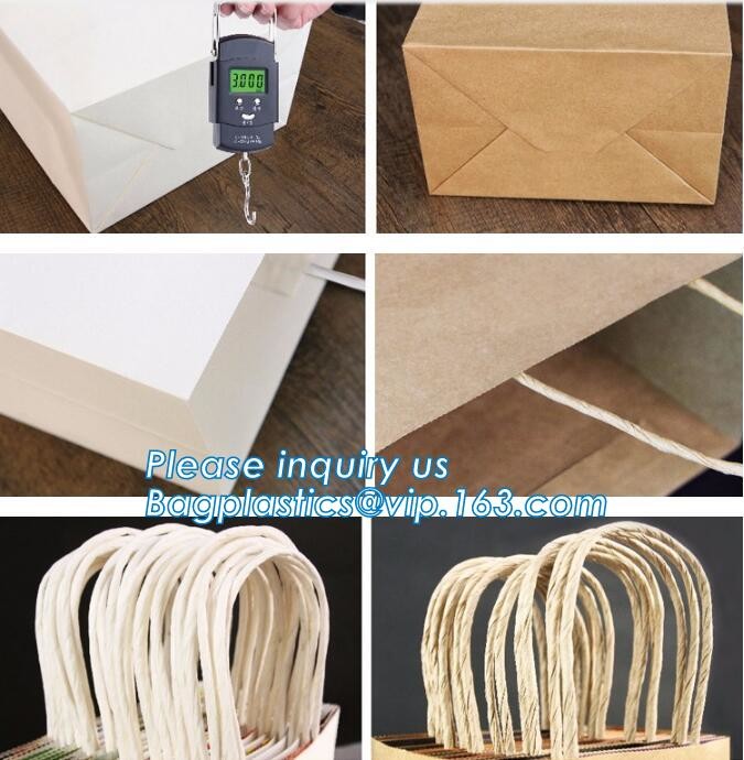 Flower carrier bag with different color customized pot plants kraft paper bag with handle,stamping logo fancy paper flow