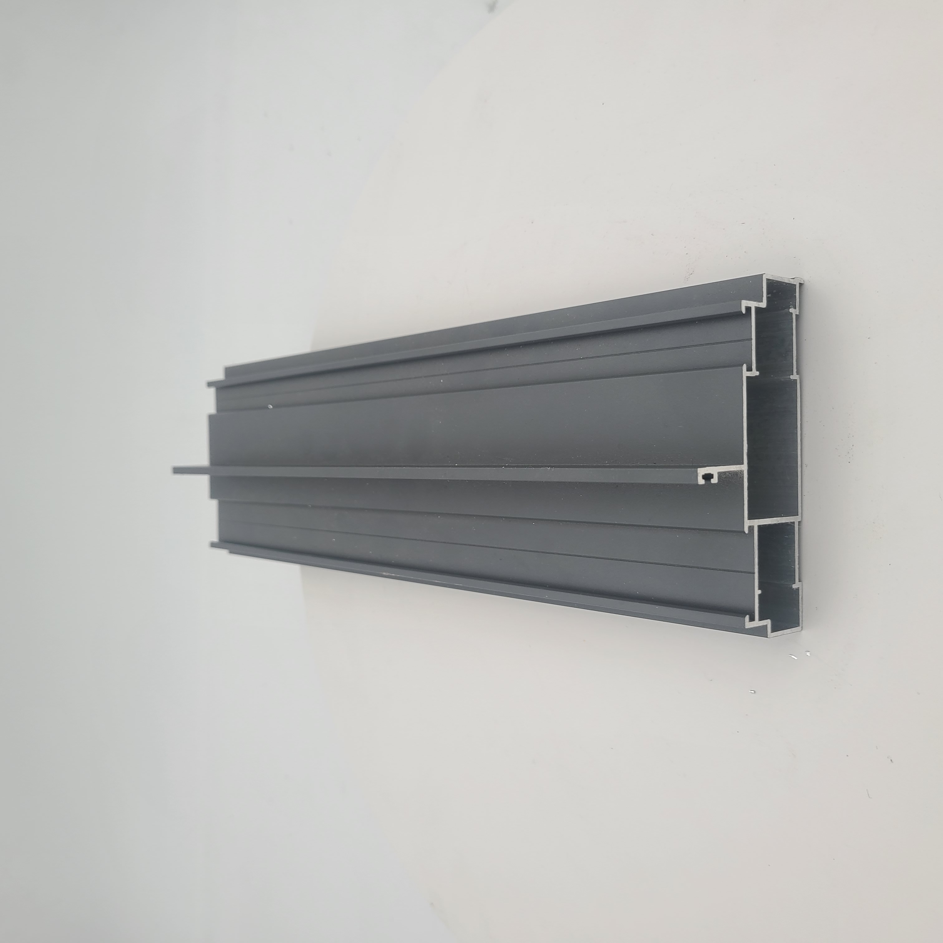 Powder Coating Gray Aluminium Window Extrusions Wind Resistance