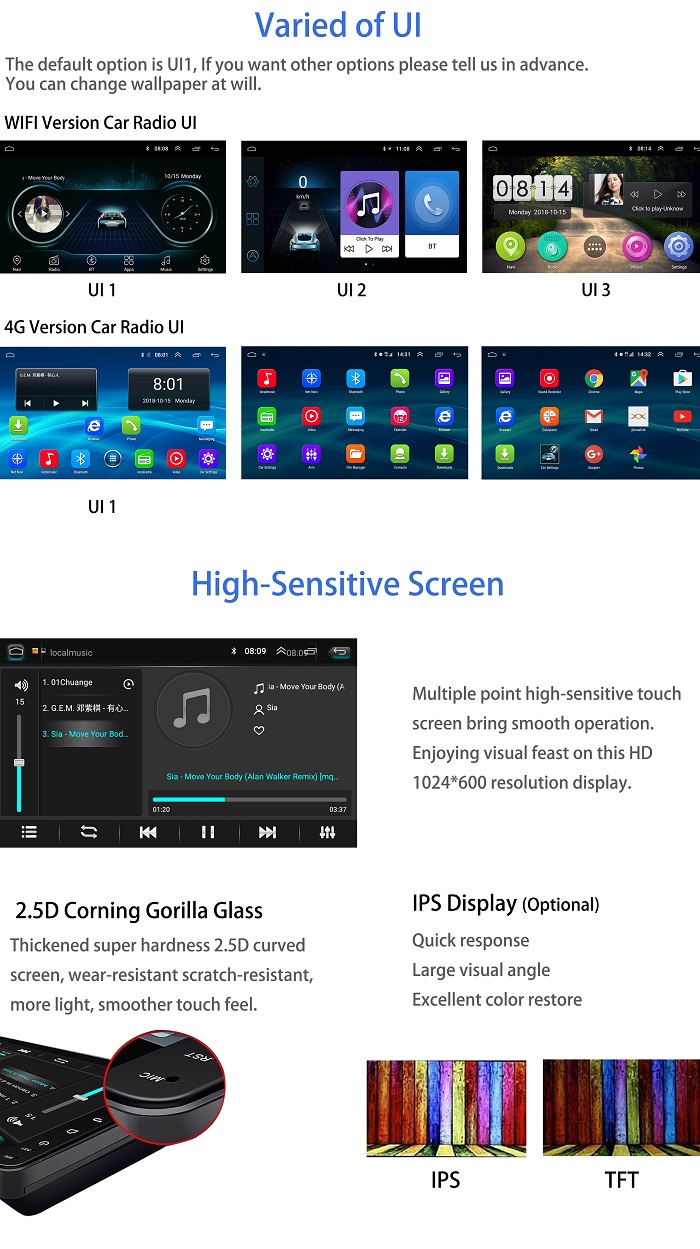 Best Price 7 inch Hifi Car Stereo 1G Ram 16G Rom Android Car DVD Player