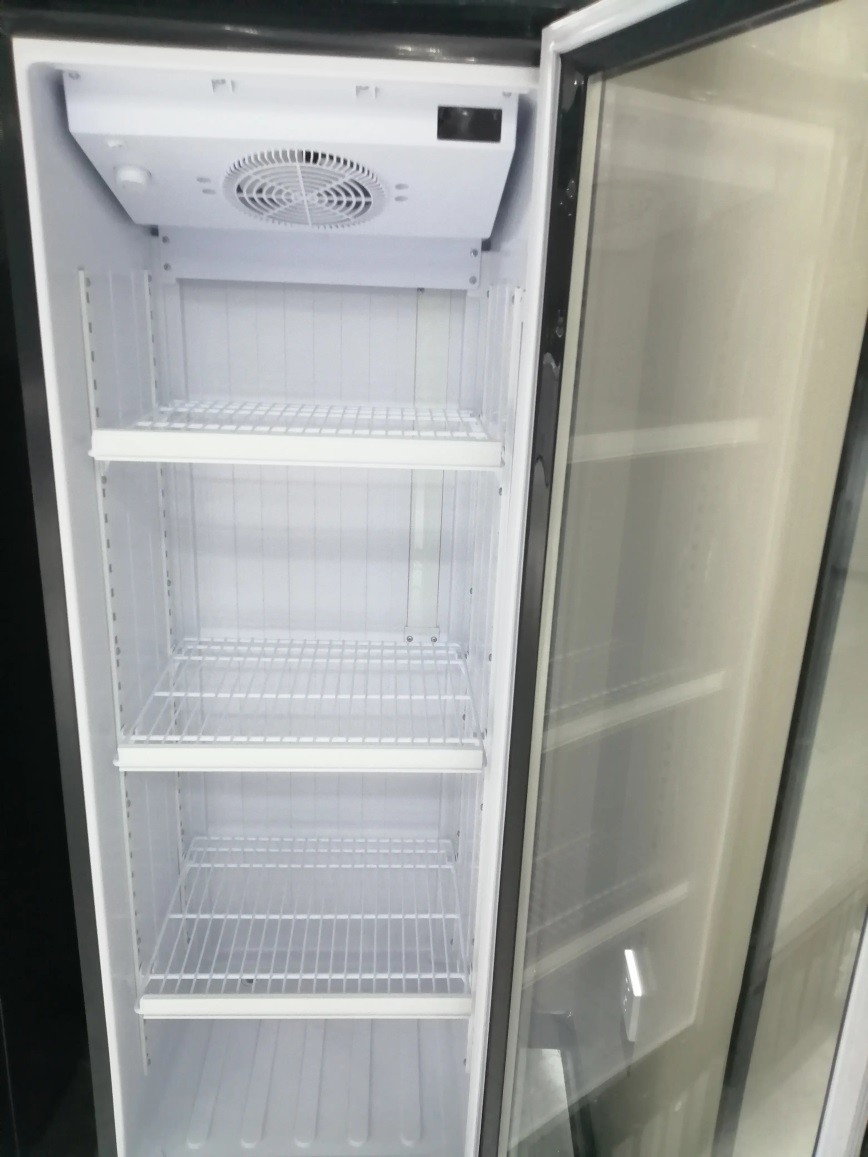 Portable Single Glass Door Beverage Upright Showcase Cooler Drinks Fridge 280L