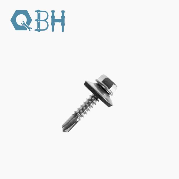DIN 7504Hex Washer Flange Head Tek Tail Point Self Drilling Screw Stainless
