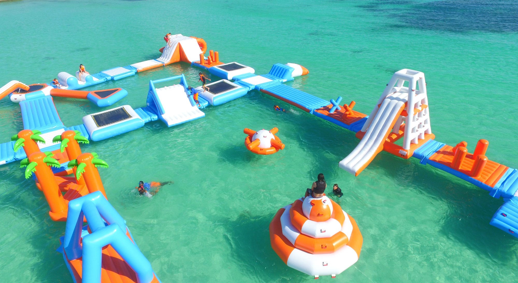 PVC Tarpaulin Aquaglide Inflatable Water Park / inflatable aqua park For Pool