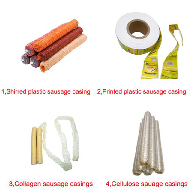 Sausage Packaging Plastic Sausage Coating Custom Printed Brand Logo Plastic Sausage Coating