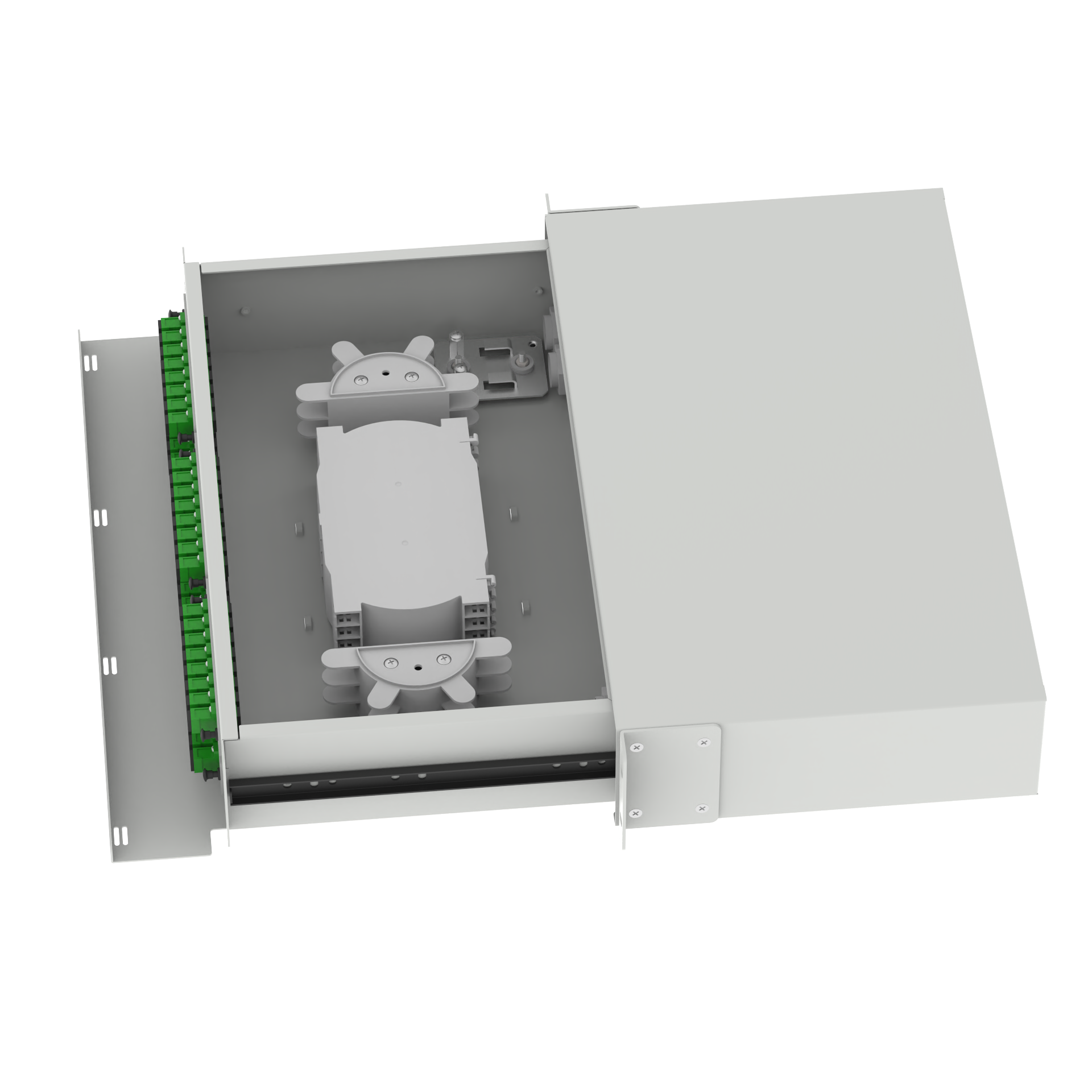 Black 48-Port SC Type 2U Fiber Distribution Patchpanel for Data Center Applications