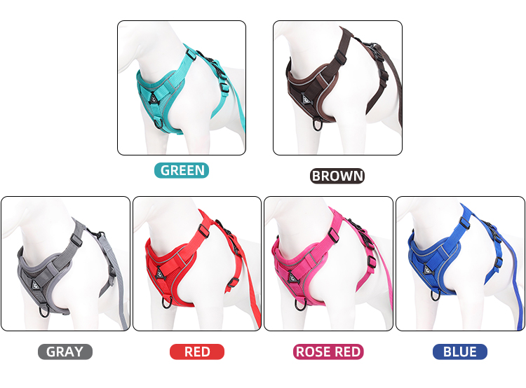 Polyester Reflective Pet Vest 1.5m Traction Leash Blue Dog Harness