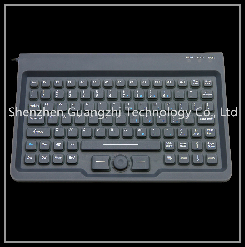 Black Silicone Rubber Keypad With Full Size Trackball Mouse Usb Or Ps2 Connection